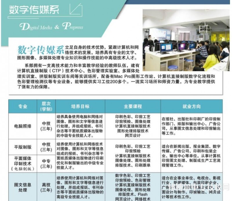 廣東省新聞出版職業(yè)技術(shù)學(xué)校數(shù)字傳媒系專業(yè)簡介