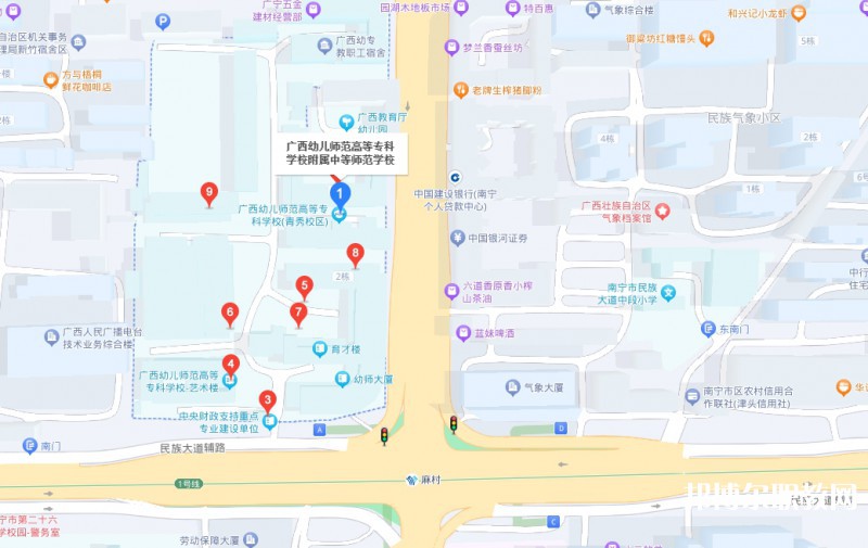 廣西幼兒師范高等?？茖W(xué)校附屬中等師范學(xué)校地址，乘車路線